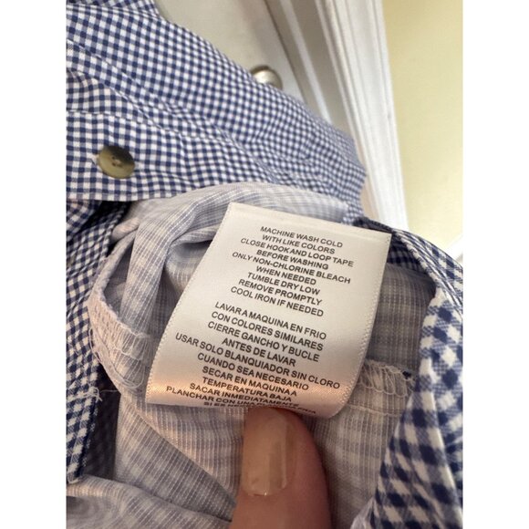 Habit Blue & White Gingham Sun Resistant Vented Fishing Shirt Size 2XL - Picture 8 of 8